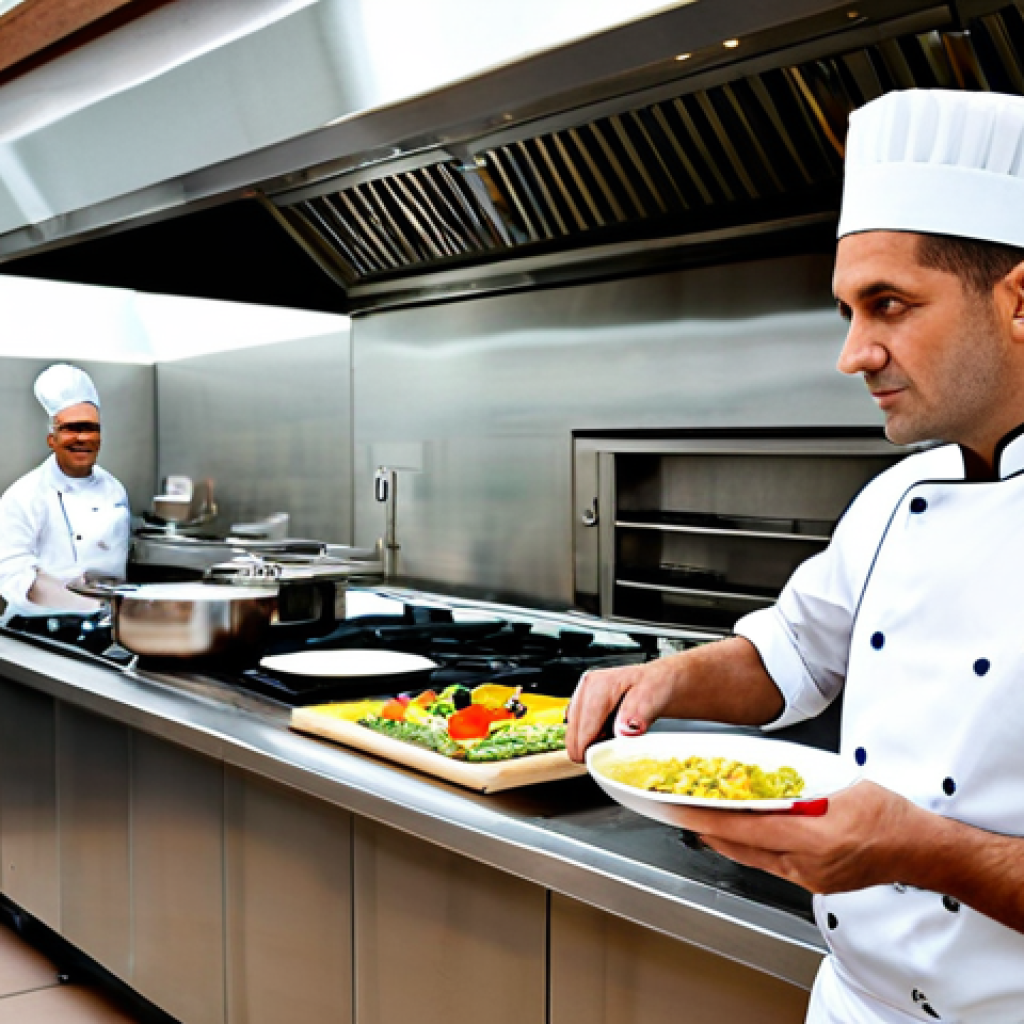 Upscale Hotel in Lombardy**

"A professional chef in a pristine, modern kitchen of a five-star hotel in Milan, Italy. He is fully clothed in a chef's uniform, demonstrating a culinary technique. Stainless steel appliances, gleaming counters, and fresh ingredients are visible. Safe for work, appropriate content, perfect anatomy, correct proportions, natural pose, professional, high quality, well-formed hands, proper finger count, natural body proportions, fully clothed, modest attire, family-friendly. Focus on the chef's skill and the high-end environment."

**