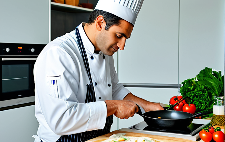 **

A professional chef in a clean, modern kitchen, fully clothed in chef's attire, demonstrating a classic Italian cooking technique, safe for work, appropriate content, perfect anatomy, natural pose, high-quality photography, professional setting, modest clothing.

**