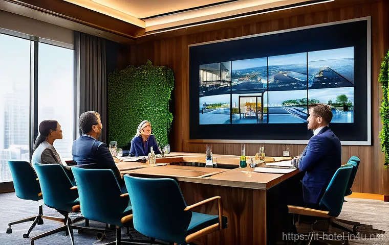 호텔 관리자로 성장하기 위한 학습 경로 - A vibrant and dynamic scene depicting a diverse group of hotel management trainees actively learning...