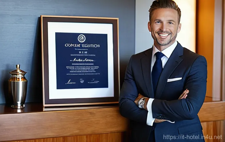 호텔관리사 자격증과 관련된 최신 뉴스 - **Prompt 1: The Certified Hotel Director in a Modern Setting**
    "A distinguished, confident hotel...