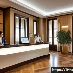 호텔 현장 관리 업무에서 필요한 역량 - **Prompt 1: Seamless Digital Welcome at an Italian Boutique Hotel**
    A wide, inviting shot of a b...