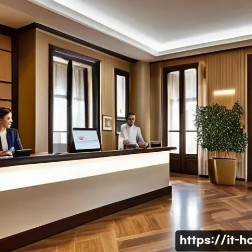 호텔 현장 관리 업무에서 필요한 역량 - **Prompt 1: Seamless Digital Welcome at an Italian Boutique Hotel**
    A wide, inviting shot of a b...